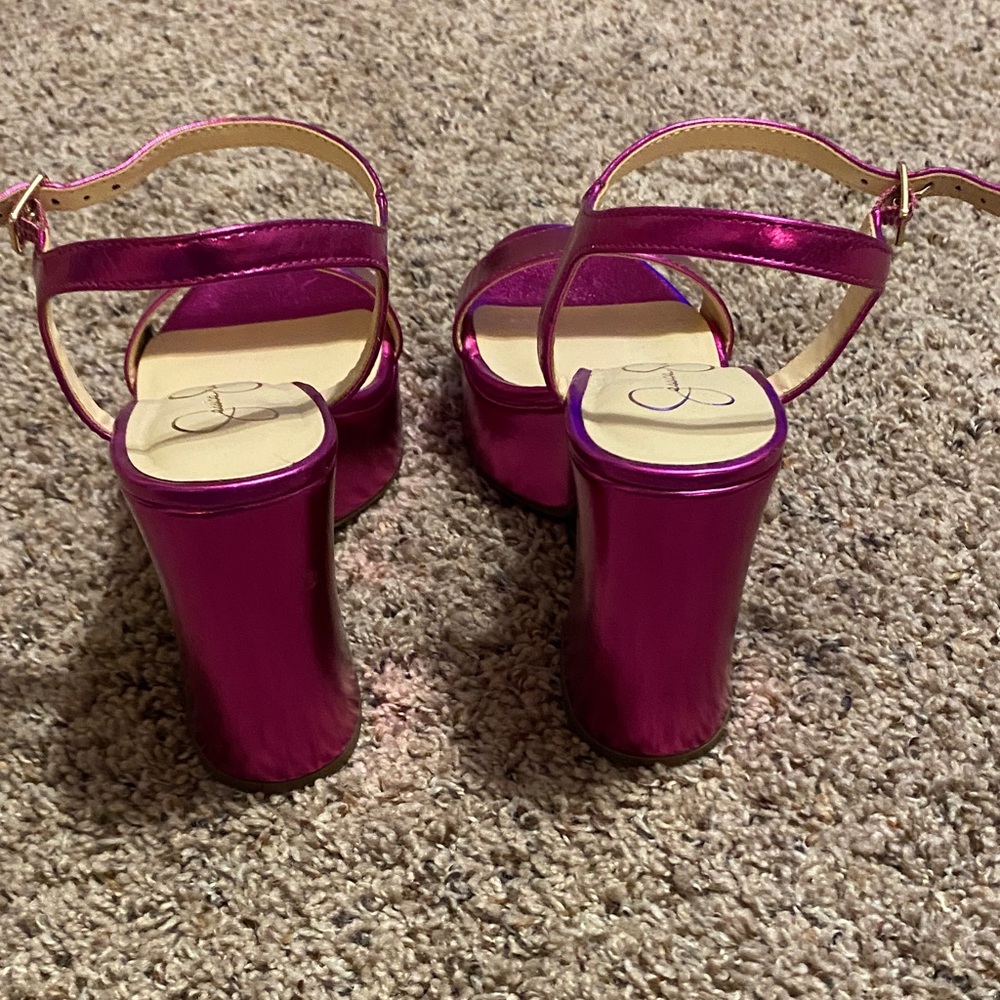 Jessica Simpson Vibrant Pink Wedge Sandals - Picture 5 of 6